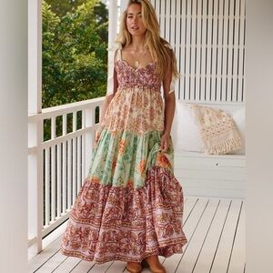 NWT Free People Bluebell Maxi Dress In Floral Lilac Combo